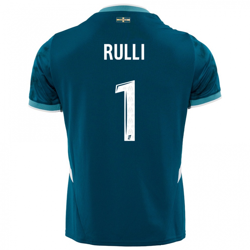 Criança Camisola Gerónimo Rulli #1 Azul Turquesa Alternativa 2024/25 Camisa