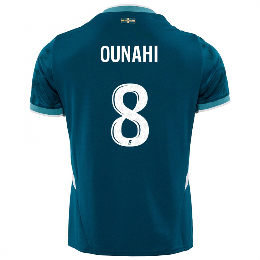 Criança Camisola Azzedine Ounahi #8 Azul Turquesa Alternativa 2024/25 Camisa