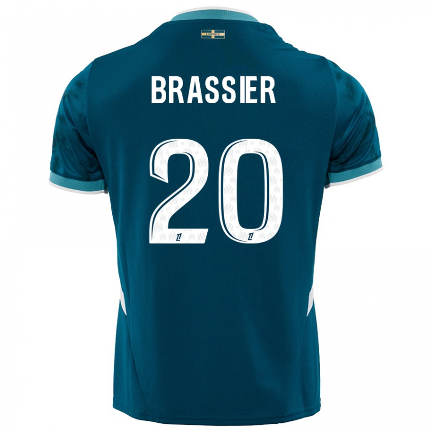 Criança Camisola Lilian Brassier #20 Azul Turquesa Alternativa 2024/25 Camisa