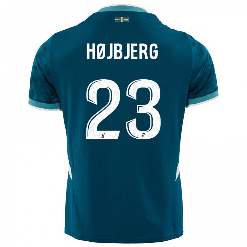 Criança Camisola Pierre Emile Hojbjerg #23 Azul Turquesa Alternativa 2024/25 Camisa