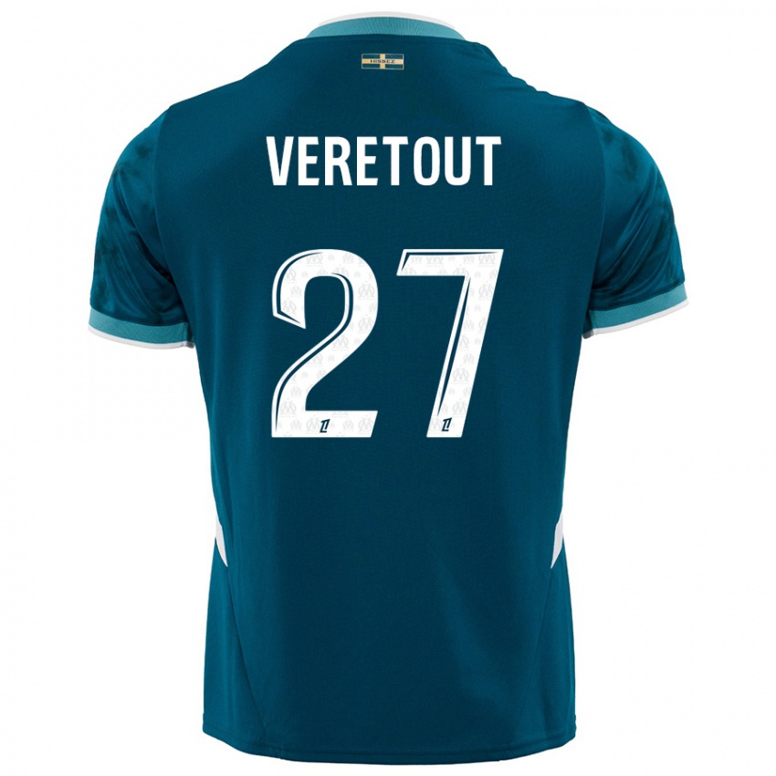 Criança Camisola Jordan Veretout #27 Azul Turquesa Alternativa 2024/25 Camisa