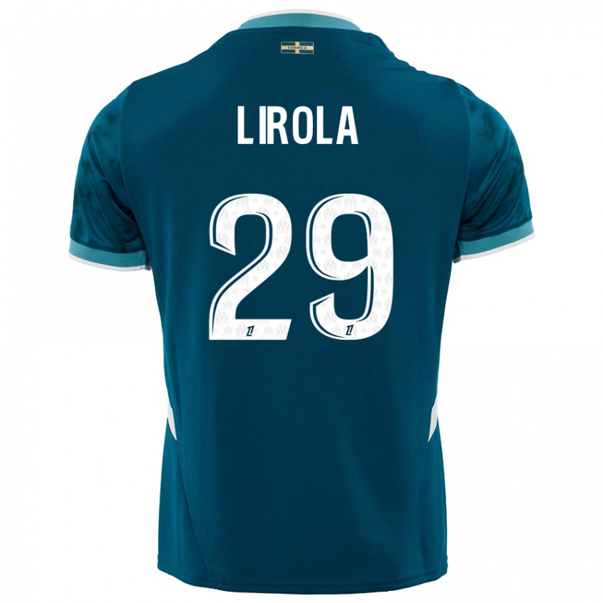 Criança Camisola Pol Lirola #29 Azul Turquesa Alternativa 2024/25 Camisa