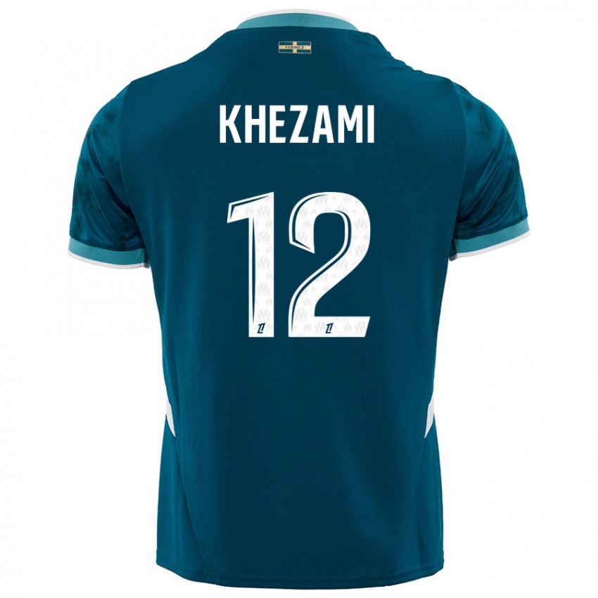 Criança Camisola Roselène Khezami #12 Azul Turquesa Alternativa 2024/25 Camisa