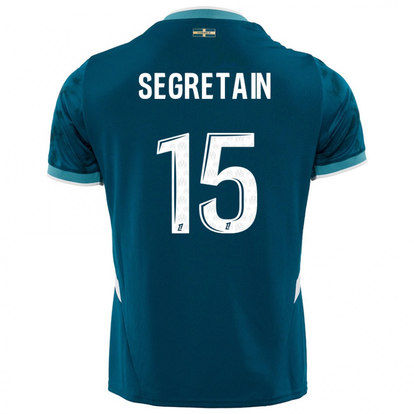 Criança Camisola Julie Ségrétain #15 Azul Turquesa Alternativa 2024/25 Camisa