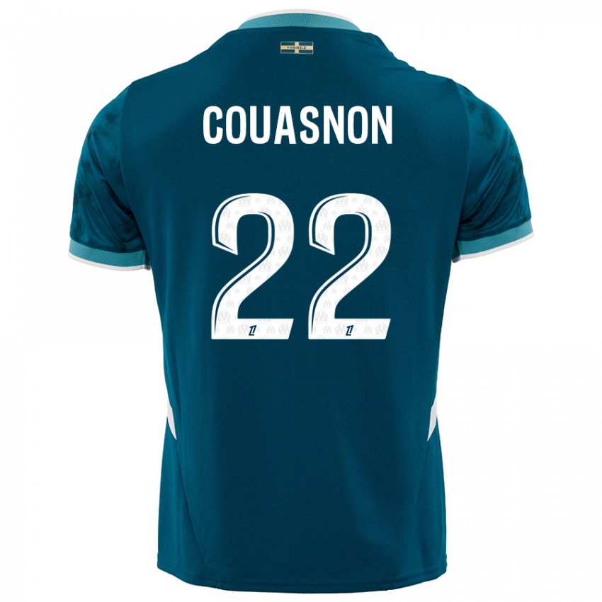 Criança Camisola Roxane Couasnon #22 Azul Turquesa Alternativa 2024/25 Camisa