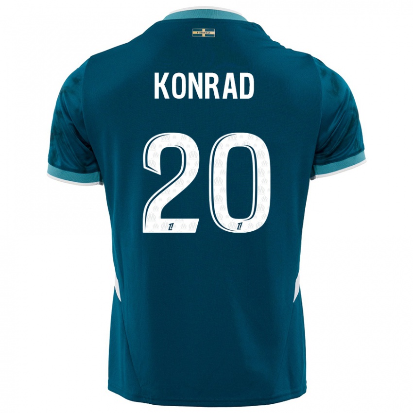 Criança Camisola Konrad De La Fuente #20 Azul Turquesa Alternativa 2024/25 Camisa