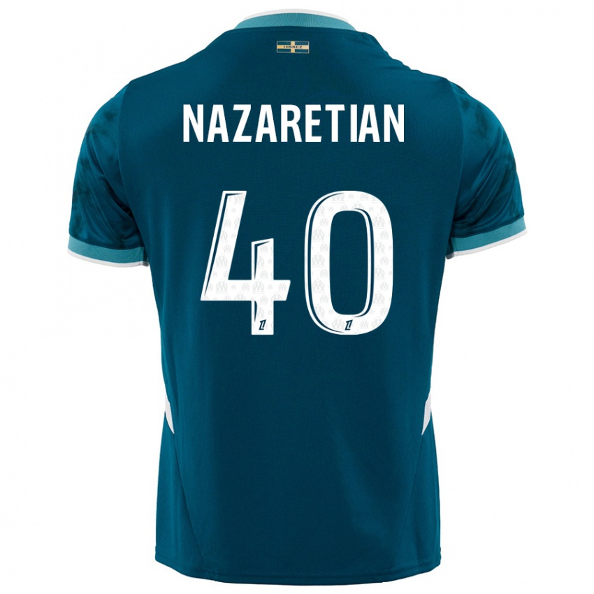 Criança Camisola Manuel Nazaretian #40 Azul Turquesa Alternativa 2024/25 Camisa