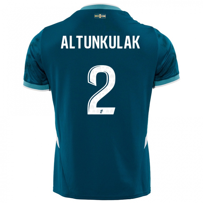 Criança Camisola Selen Altunkulak #2 Azul Turquesa Alternativa 2024/25 Camisa