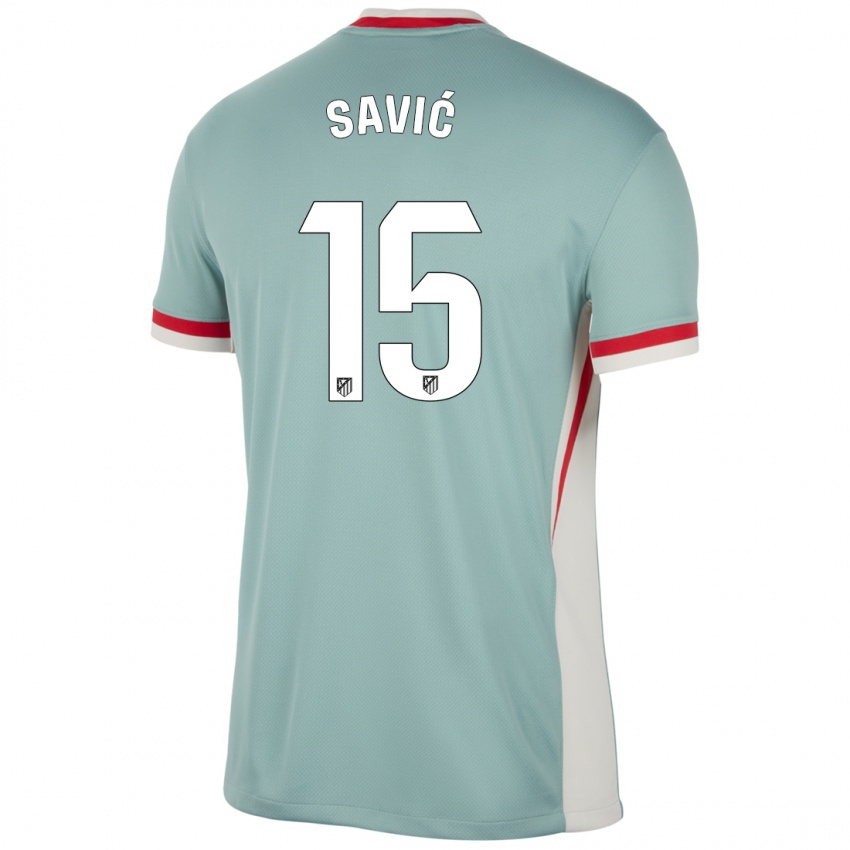 Criança Camisola Stefan Savic #15 Blue Blue Light Bege Alternativa 2024/25 Camisa