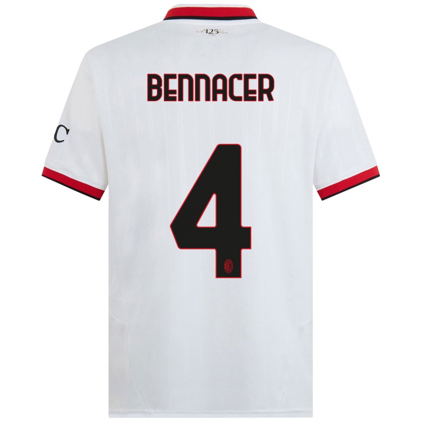 Criança Camisola Ismael Bennacer #4 Branco Preto Vermelho Alternativa 2024/25 Camisa