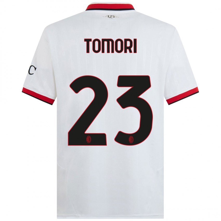 Criança Camisola Fikayo Tomori #23 Branco Preto Vermelho Alternativa 2024/25 Camisa