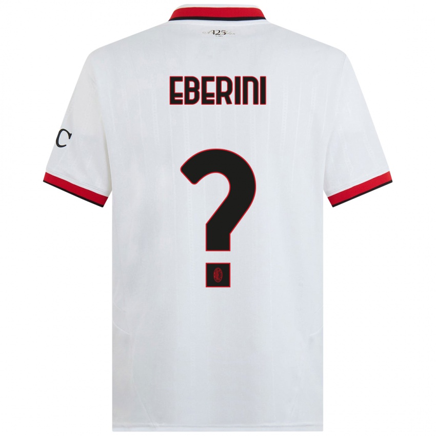 Criança Camisola Daniele Eberini #0 Branco Preto Vermelho Alternativa 2024/25 Camisa