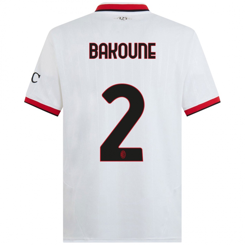 Criança Camisola Adam Bakoune #2 Branco Preto Vermelho Alternativa 2024/25 Camisa