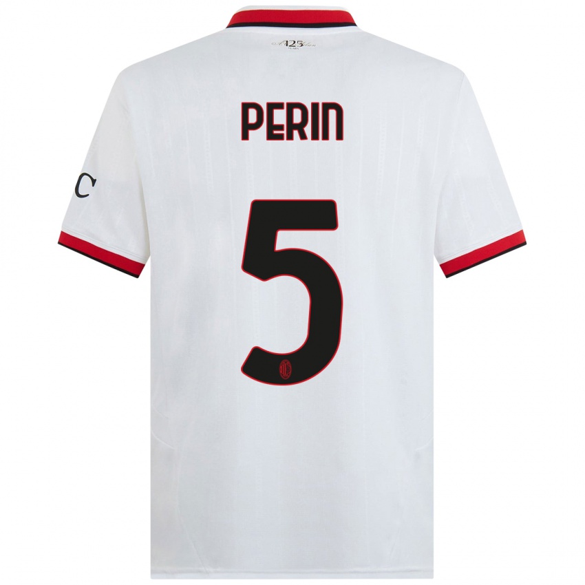 Criança Camisola Ernesto Perin #5 Branco Preto Vermelho Alternativa 2024/25 Camisa