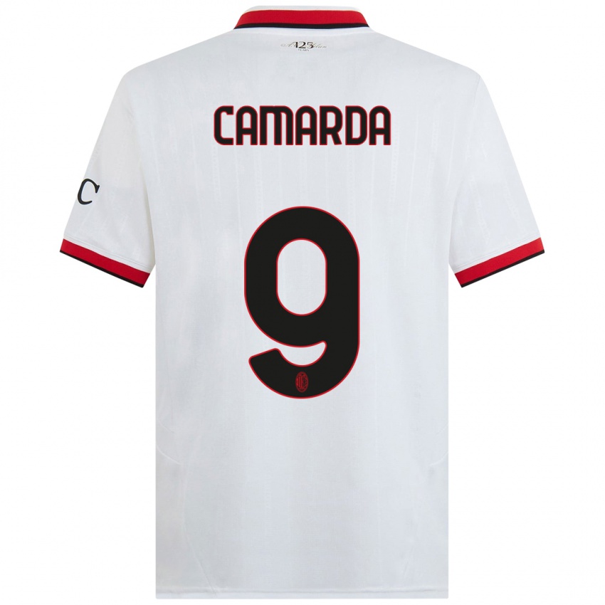 Criança Camisola Francesco Camarda #9 Branco Preto Vermelho Alternativa 2024/25 Camisa