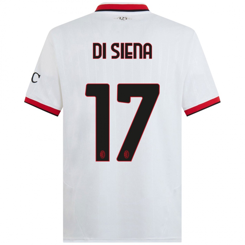 Criança Camisola Andrea Di Siena #17 Branco Preto Vermelho Alternativa 2024/25 Camisa