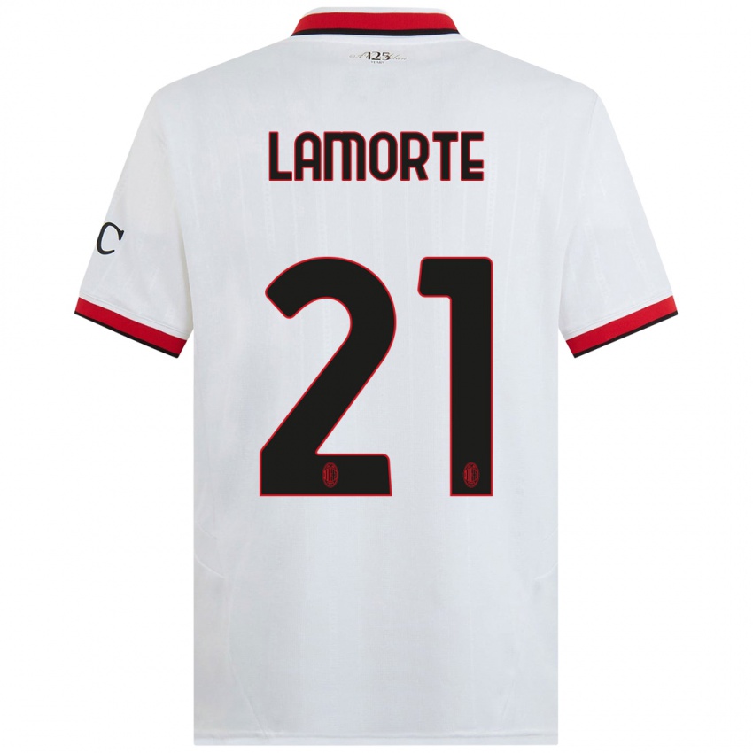 Criança Camisola Alessandro Lamorte #21 Branco Preto Vermelho Alternativa 2024/25 Camisa