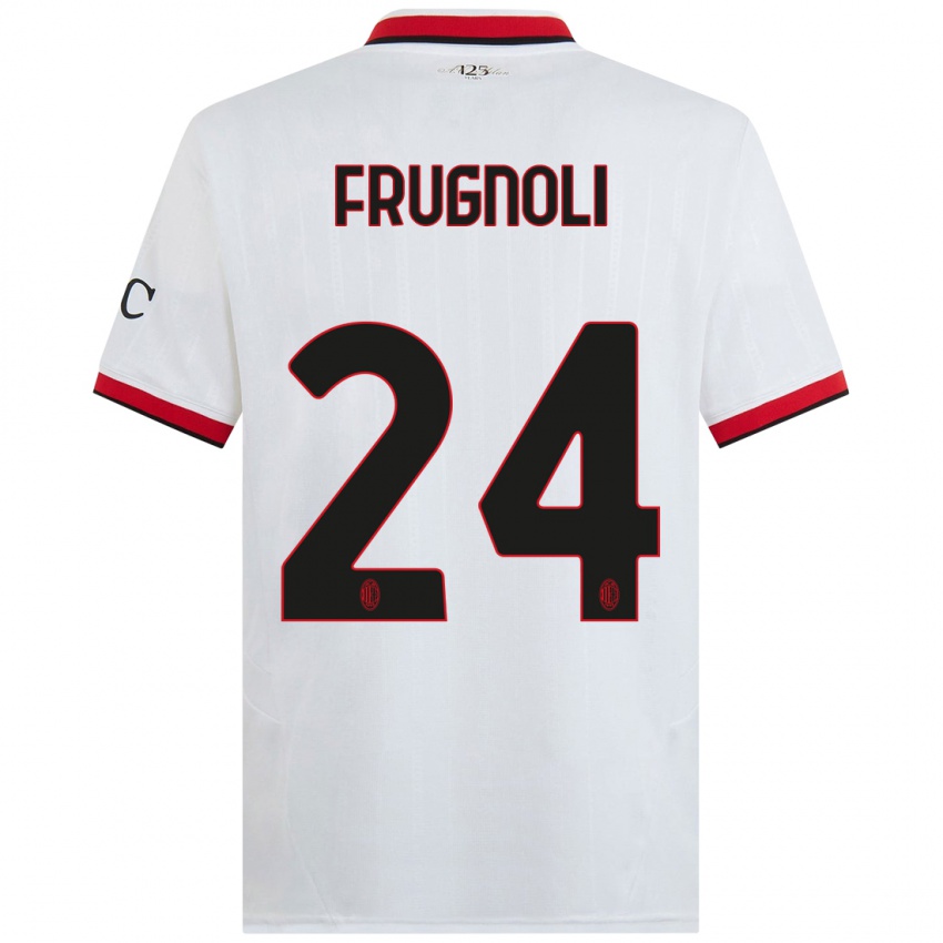 Criança Camisola Leonardo Frugnoli #24 Branco Preto Vermelho Alternativa 2024/25 Camisa