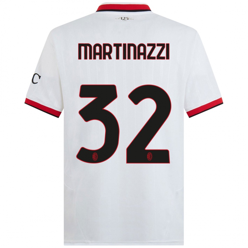 Criança Camisola Luca Martinazzi #32 Branco Preto Vermelho Alternativa 2024/25 Camisa