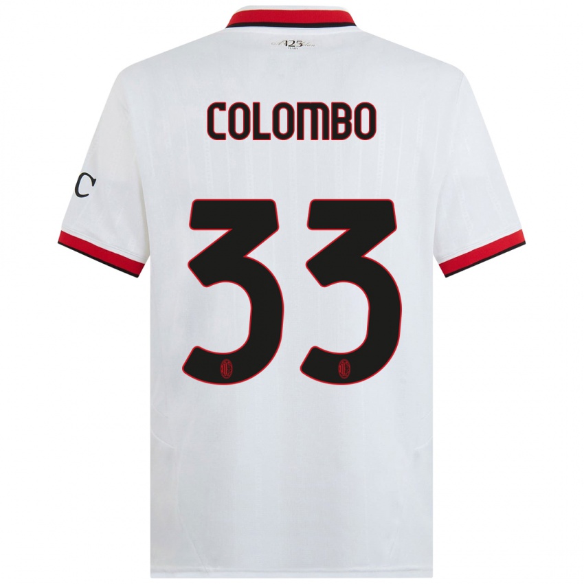 Criança Camisola Federico Colombo #33 Branco Preto Vermelho Alternativa 2024/25 Camisa