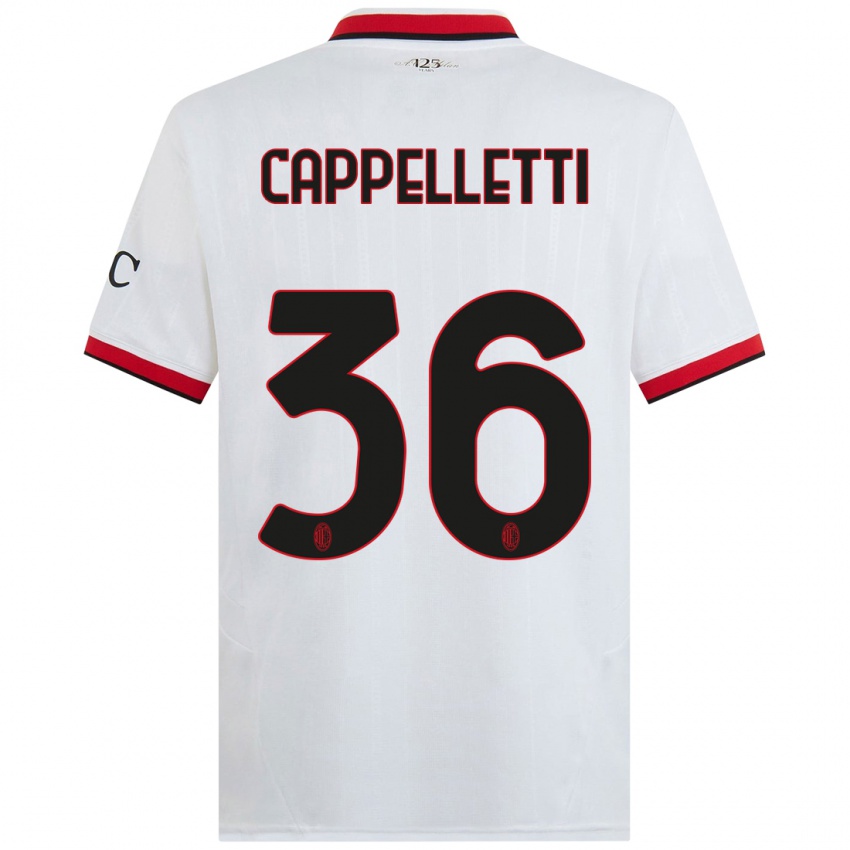 Criança Camisola Mattia Cappelletti #36 Branco Preto Vermelho Alternativa 2024/25 Camisa