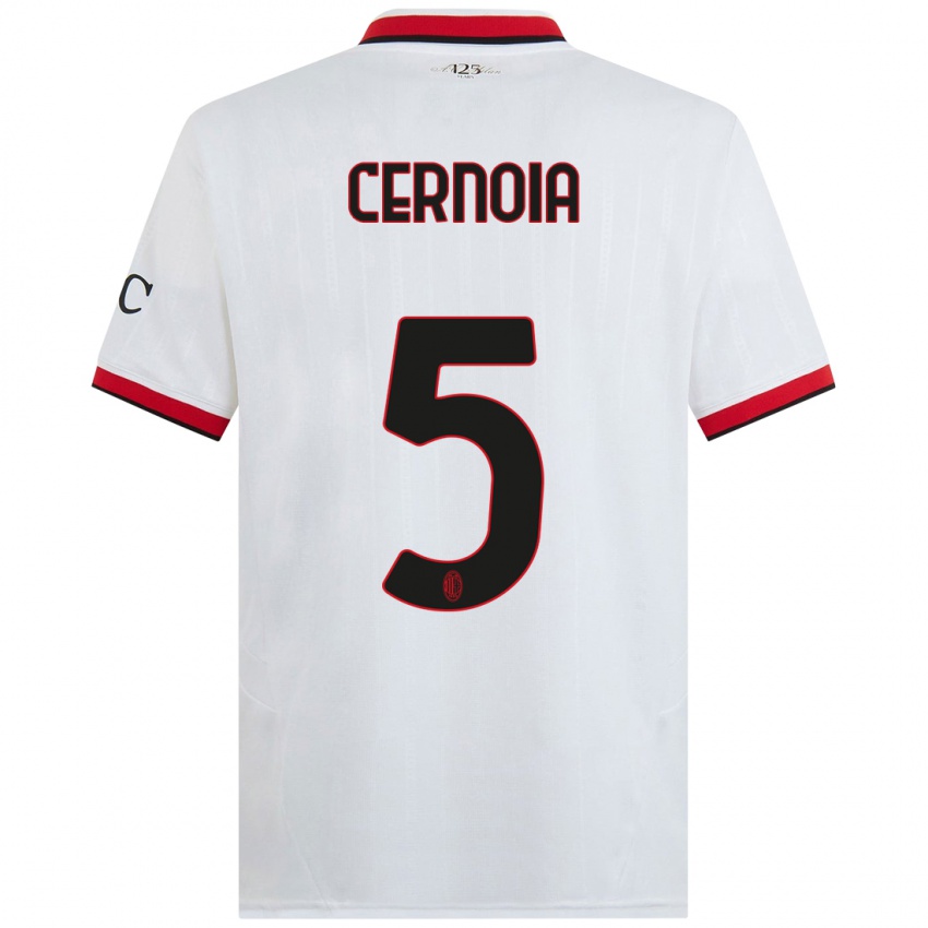 Criança Camisola Valentina Cernoia #5 Branco Preto Vermelho Alternativa 2024/25 Camisa