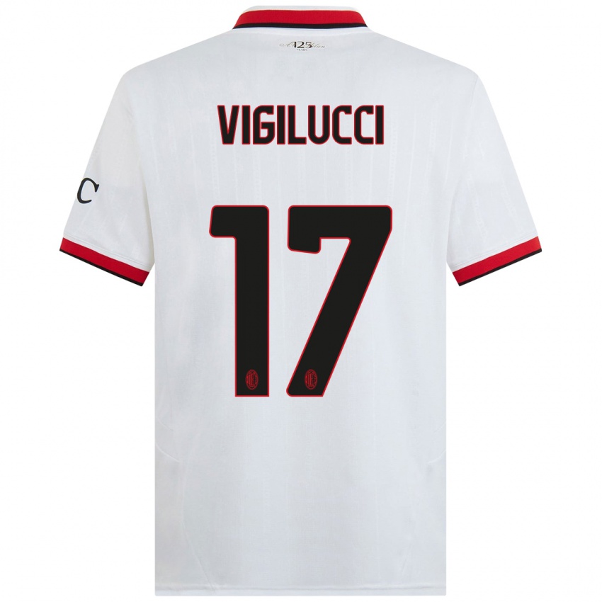 Criança Camisola Valery Vigilucci #17 Branco Preto Vermelho Alternativa 2024/25 Camisa