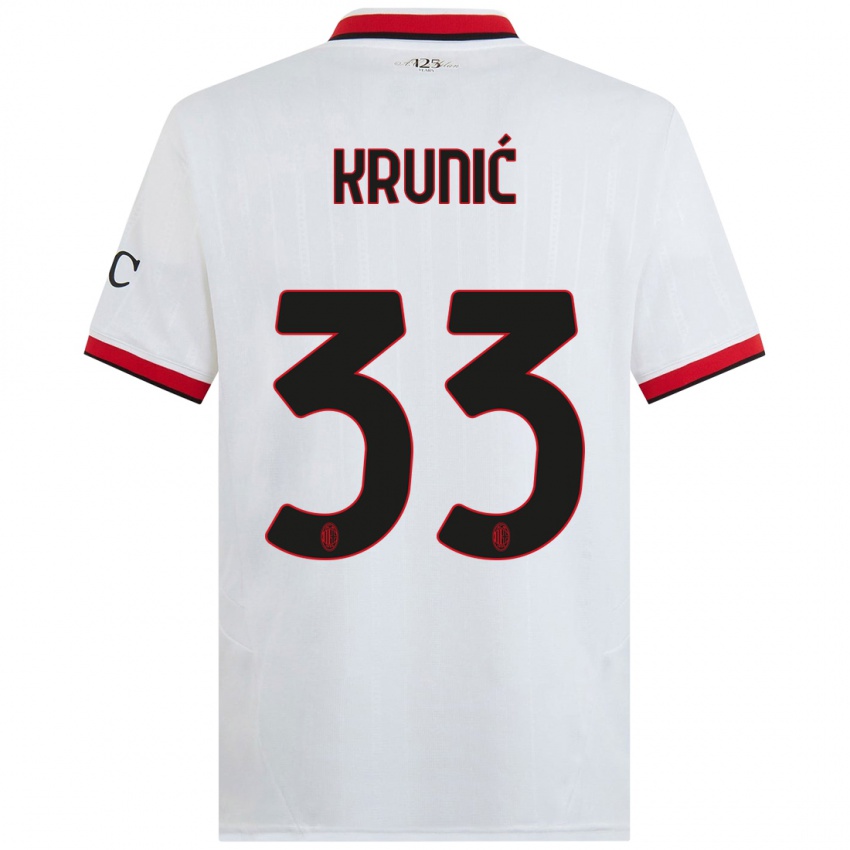 Criança Camisola Rade Krunic #33 Branco Preto Vermelho Alternativa 2024/25 Camisa