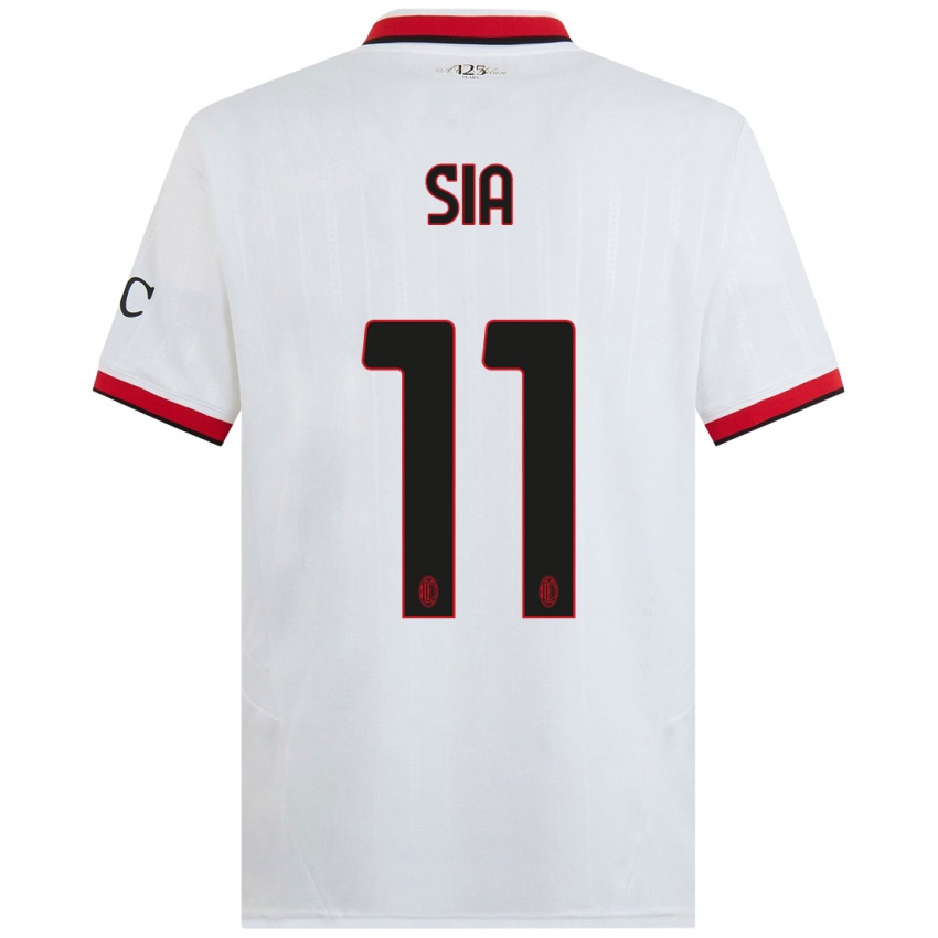 Criança Camisola Diego Sia #11 Branco Preto Vermelho Alternativa 2024/25 Camisa