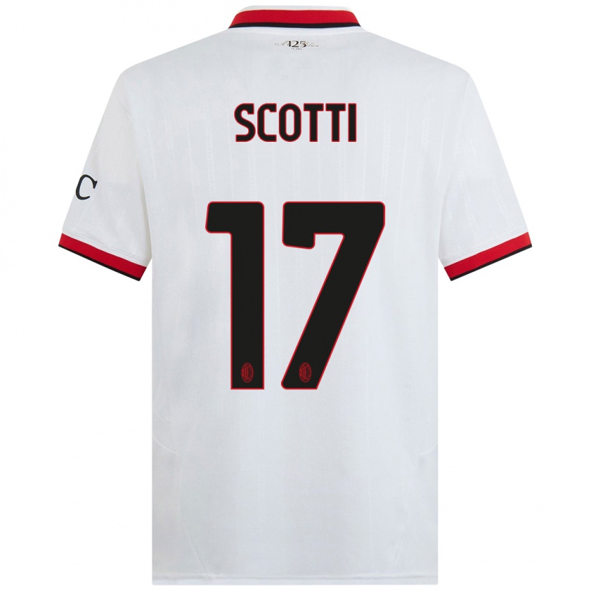 Criança Camisola Filippo Scotti #17 Branco Preto Vermelho Alternativa 2024/25 Camisa