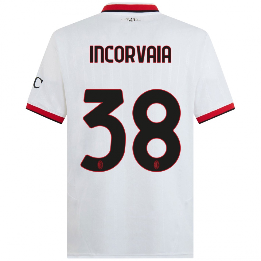 Criança Camisola Giovanni Incorvaia #38 Branco Preto Vermelho Alternativa 2024/25 Camisa