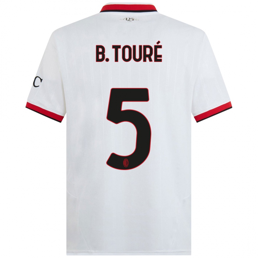 Criança Camisola Fode Ballo-Toure #5 Branco Preto Vermelho Alternativa 2024/25 Camisa