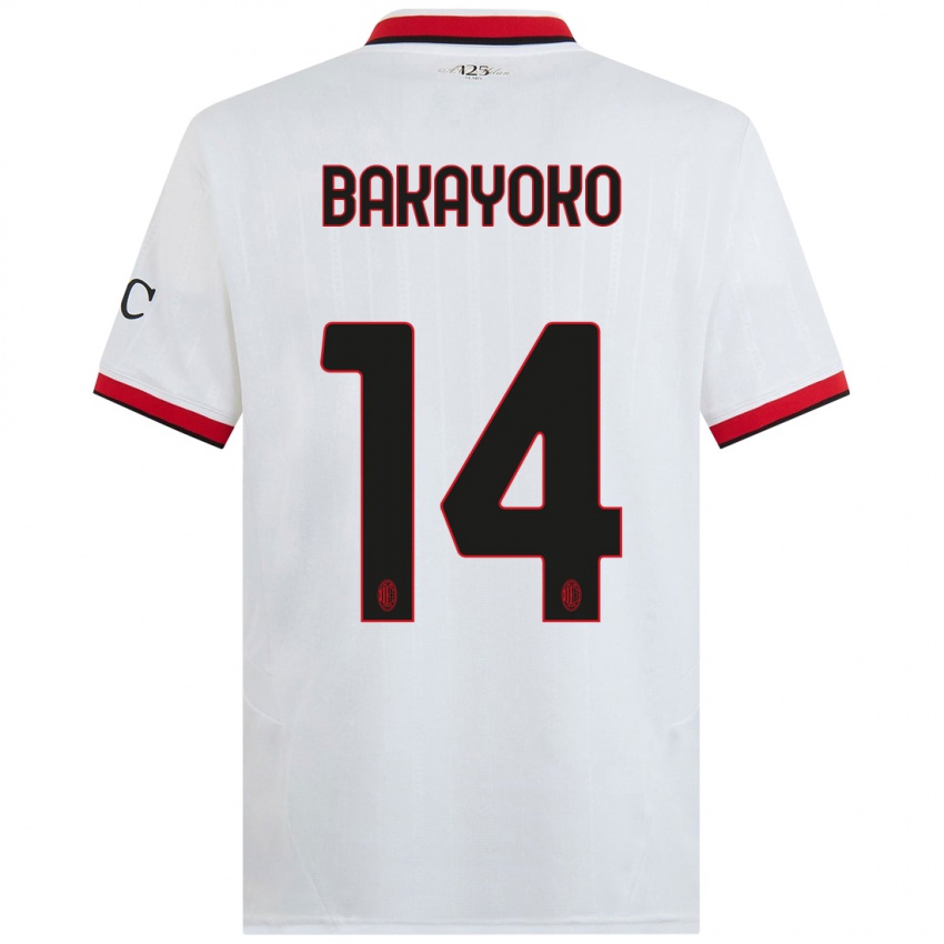 Criança Camisola Tiemoue Bakayoko #14 Branco Preto Vermelho Alternativa 2024/25 Camisa