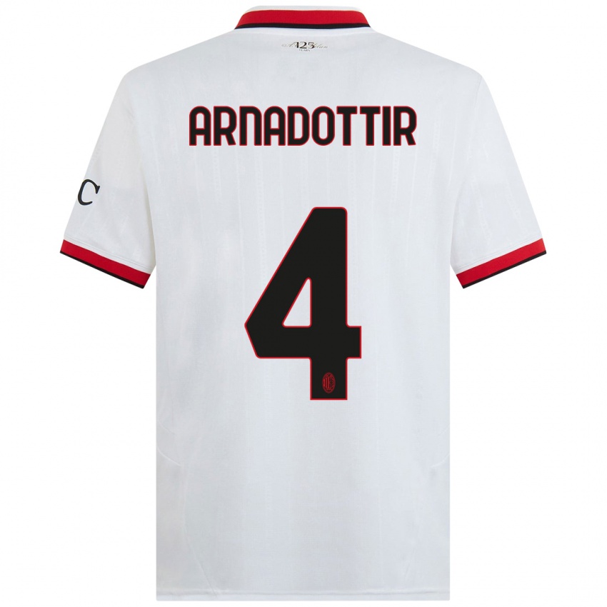 Criança Camisola Guony Arnadottir #4 Branco Preto Vermelho Alternativa 2024/25 Camisa