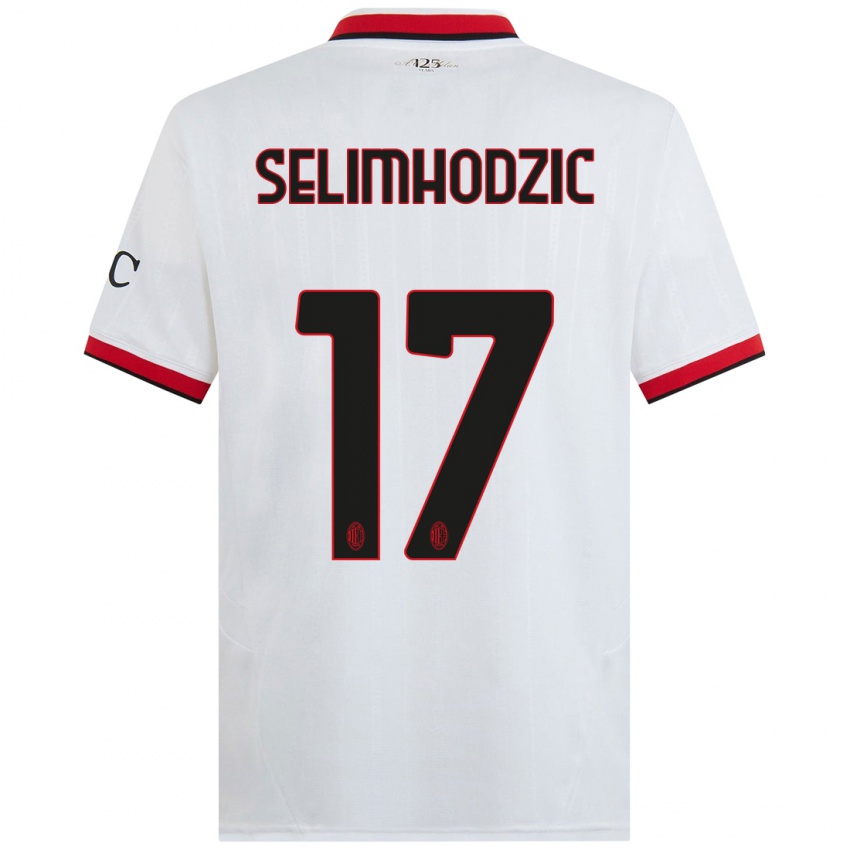 Criança Camisola Noa Selimhodzic #17 Branco Preto Vermelho Alternativa 2024/25 Camisa