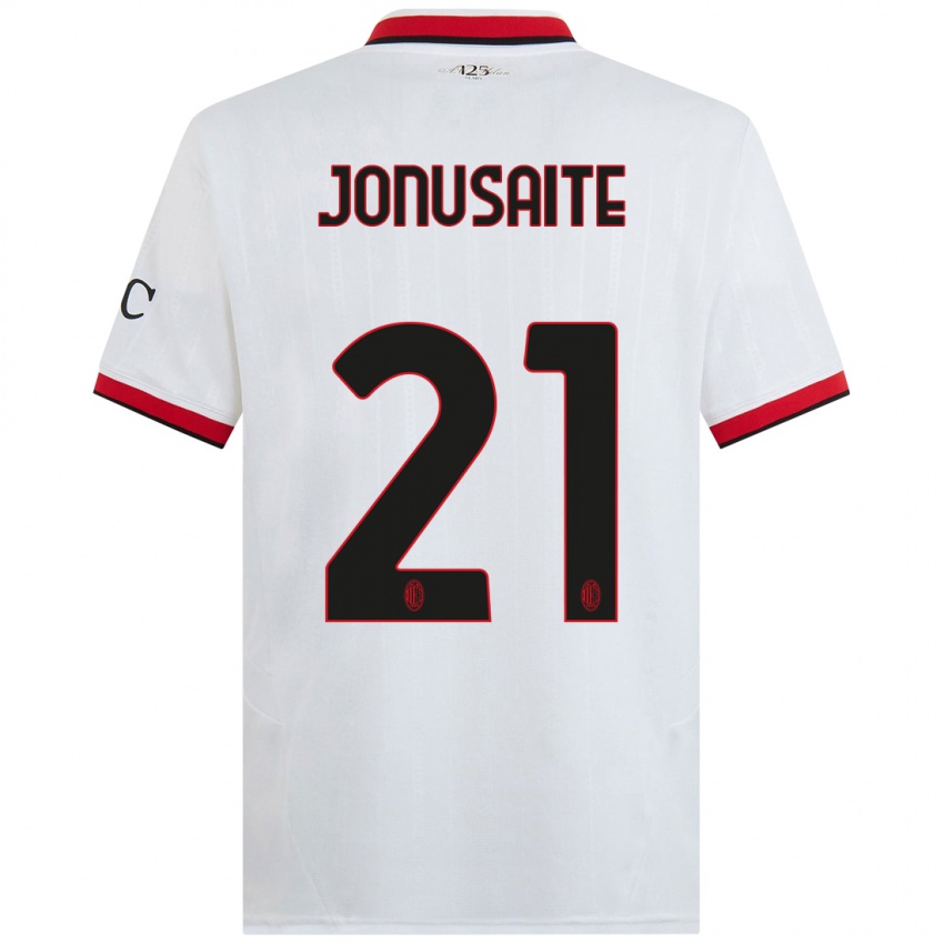 Criança Camisola Rimante Jonusaite #21 Branco Preto Vermelho Alternativa 2024/25 Camisa