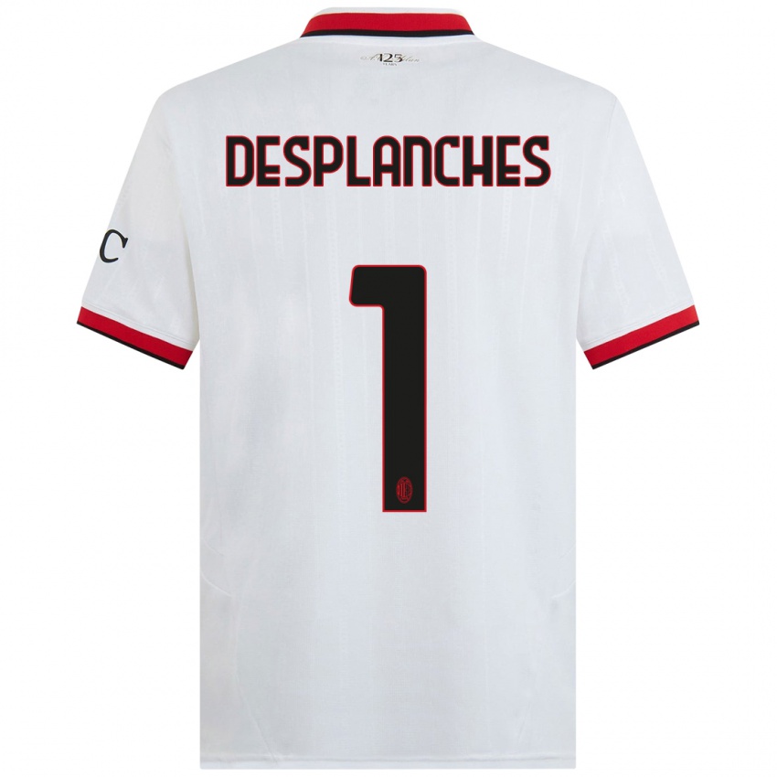 Criança Camisola Sebastiano Desplanches #1 Branco Preto Vermelho Alternativa 2024/25 Camisa