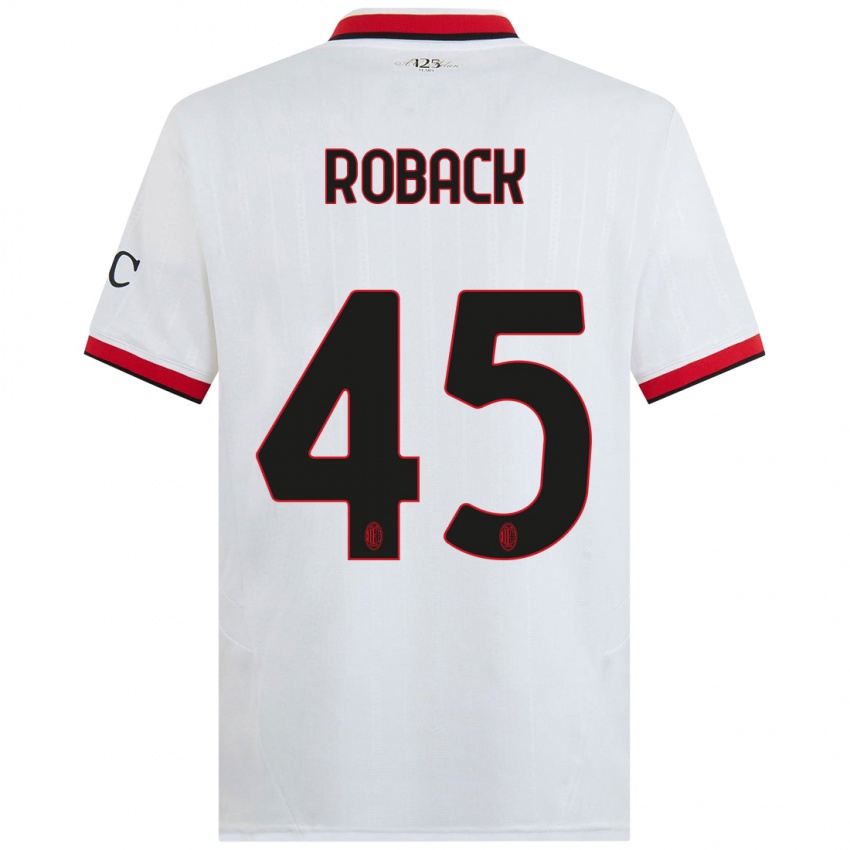 Criança Camisola Emil Roback #45 Branco Preto Vermelho Alternativa 2024/25 Camisa