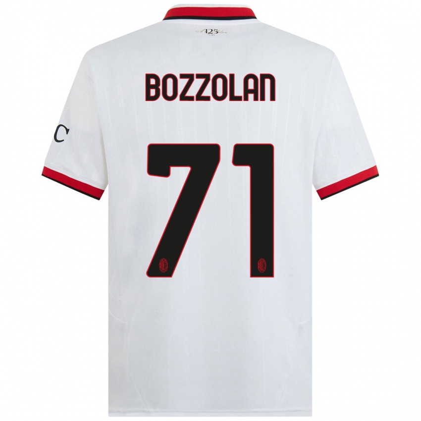 Criança Camisola Andrea Bozzolan #71 Branco Preto Vermelho Alternativa 2024/25 Camisa