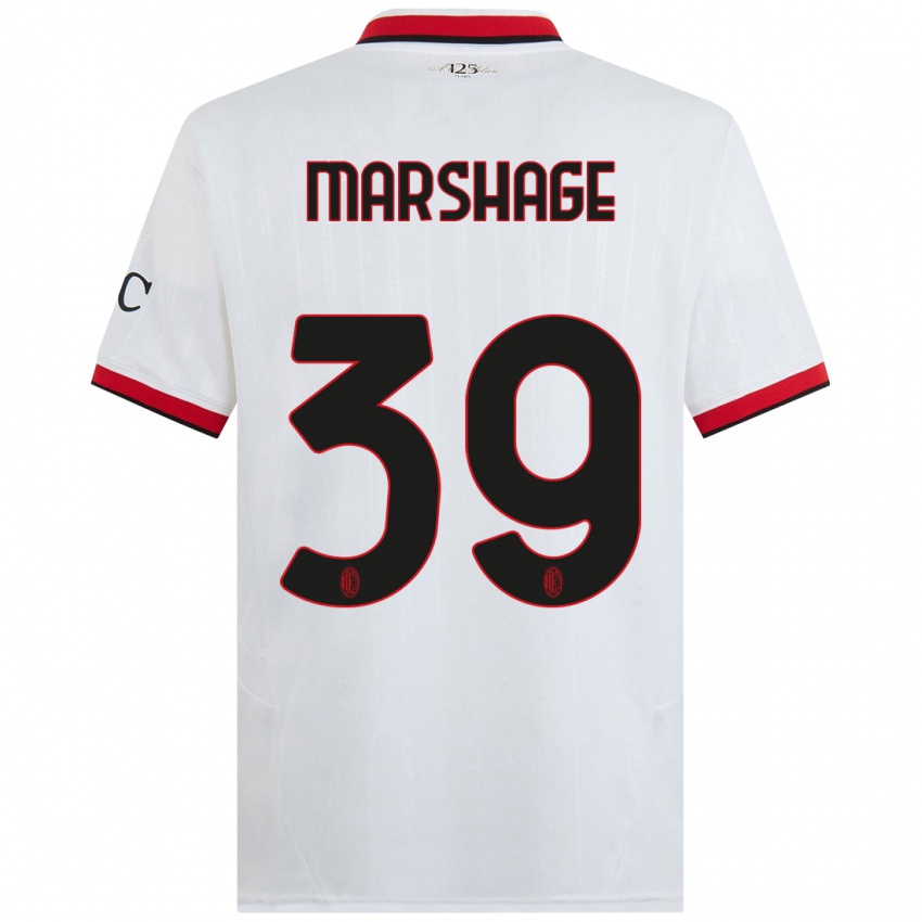 Criança Camisola Wilgot Marshage #39 Branco Preto Vermelho Alternativa 2024/25 Camisa