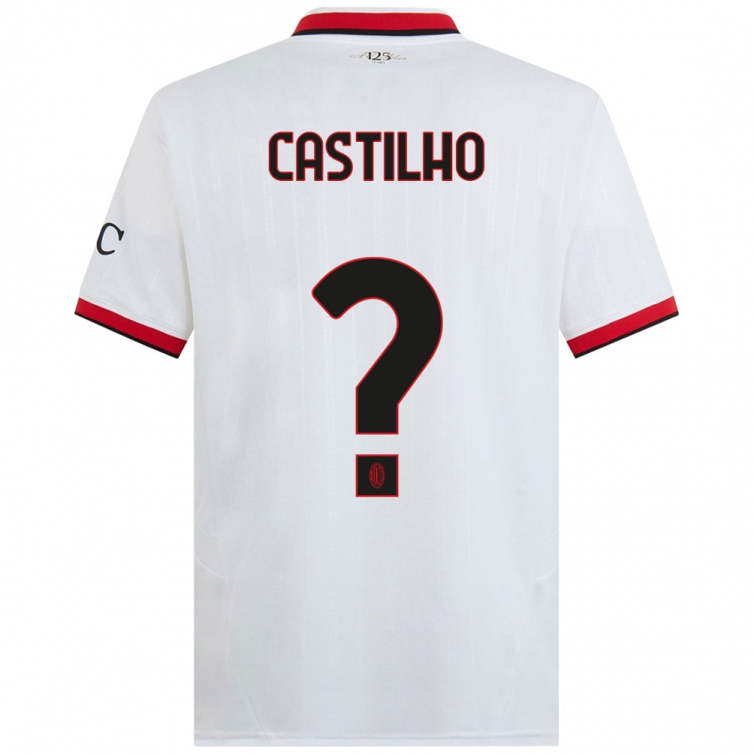 Criança Camisola Estevan Amaral Castilho #0 Branco Preto Vermelho Alternativa 2024/25 Camisa