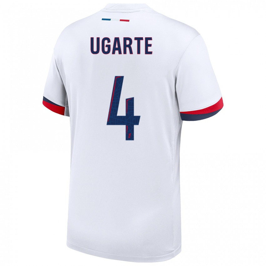 Criança Camisola Manuel Ugarte #4 Azul Branco Vermelho Alternativa 2024/25 Camisa