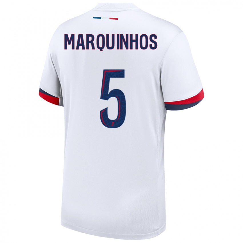 Criança Camisola Marquinhos #5 Azul Branco Vermelho Alternativa 2024/25 Camisa