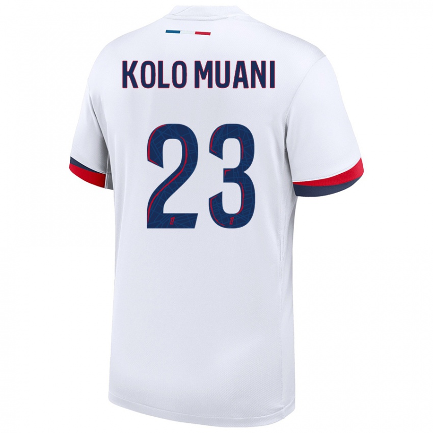 Criança Camisola Randal Kolo Muani #23 Azul Branco Vermelho Alternativa 2024/25 Camisa