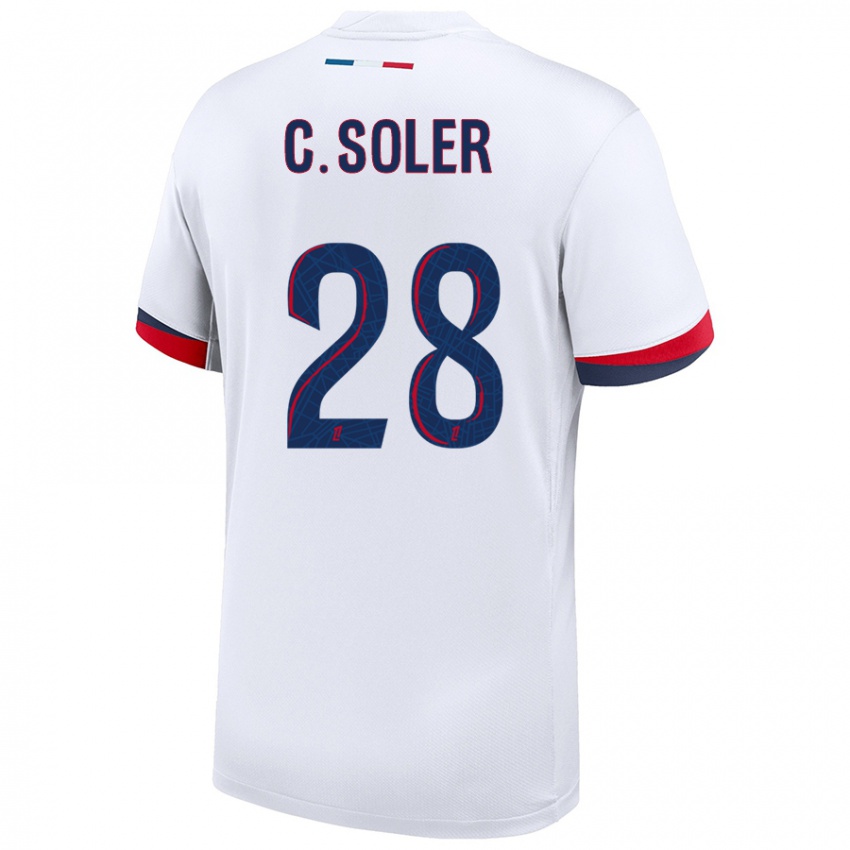 Criança Camisola Carlos Soler #28 Azul Branco Vermelho Alternativa 2024/25 Camisa