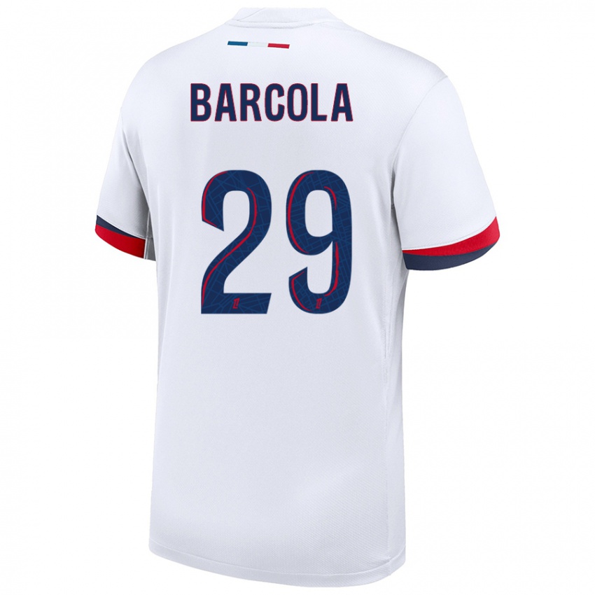 Criança Camisola Bradley Barcola #29 Azul Branco Vermelho Alternativa 2024/25 Camisa