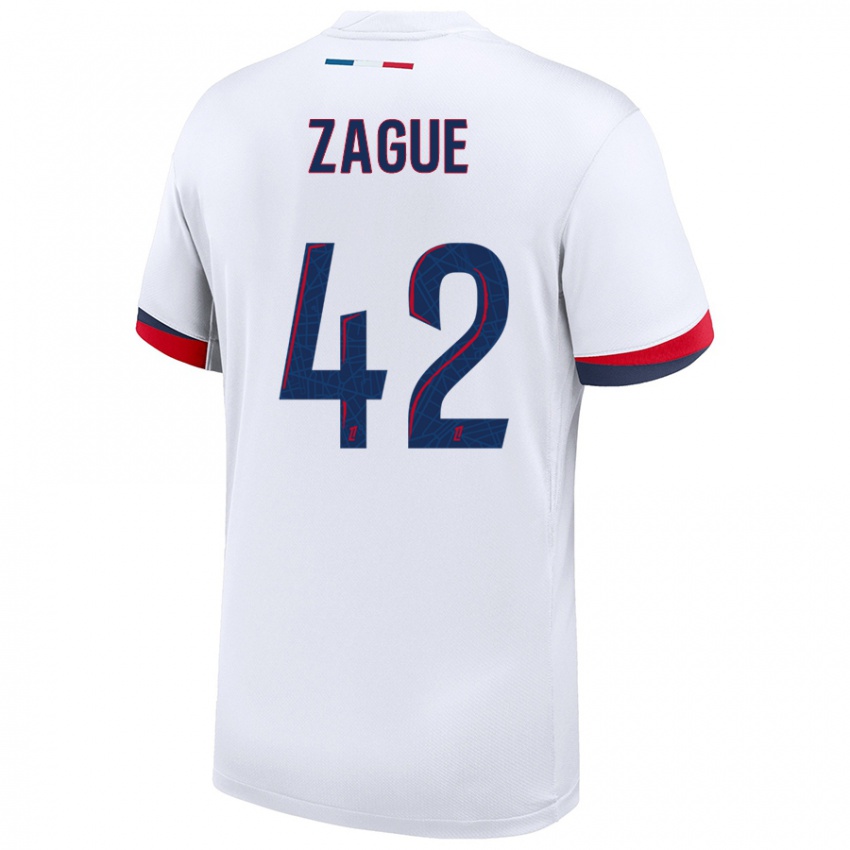 Criança Camisola Yoram Zague #42 Azul Branco Vermelho Alternativa 2024/25 Camisa