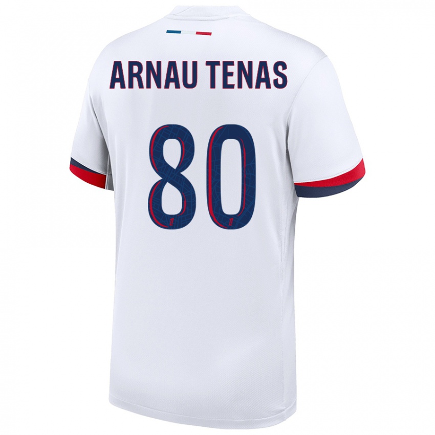 Criança Camisola Arnau Tenas #80 Azul Branco Vermelho Alternativa 2024/25 Camisa