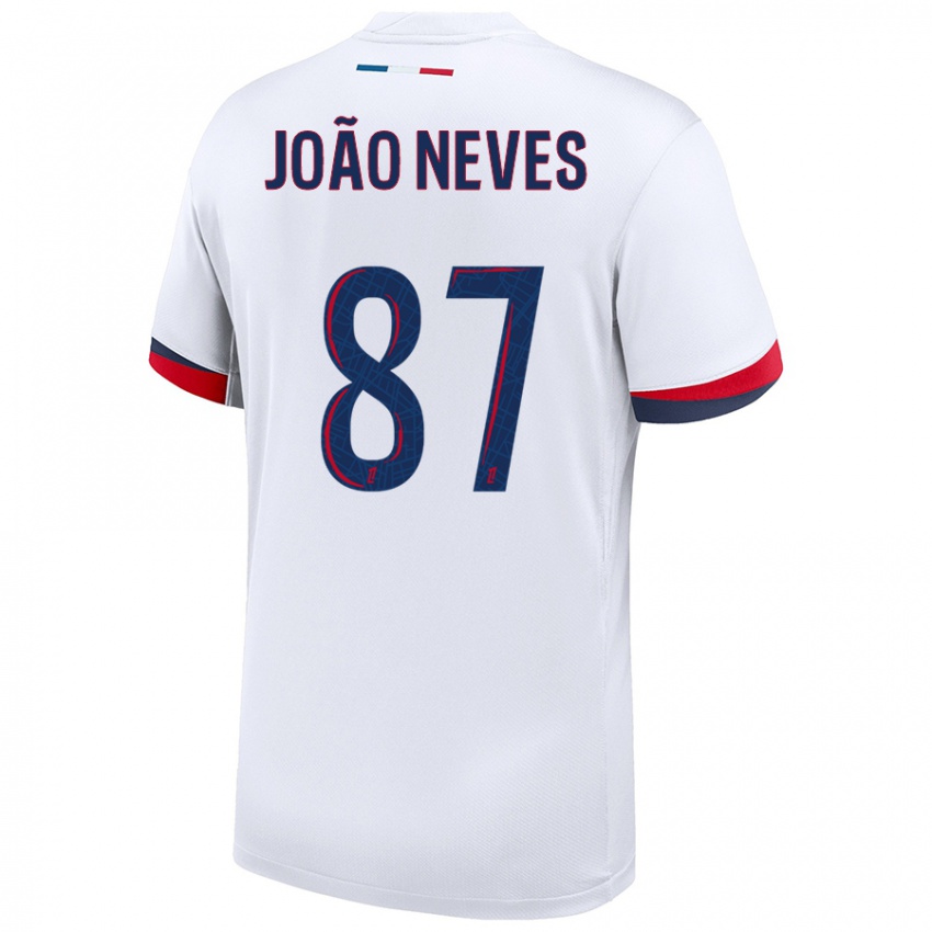 Criança Camisola João Neves #87 Azul Branco Vermelho Alternativa 2024/25 Camisa