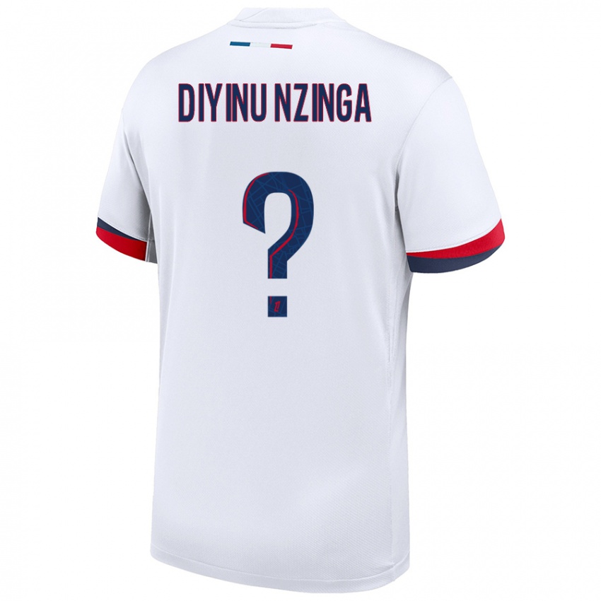 Criança Camisola Vainqueur Diyinu Nzinga #0 Azul Branco Vermelho Alternativa 2024/25 Camisa